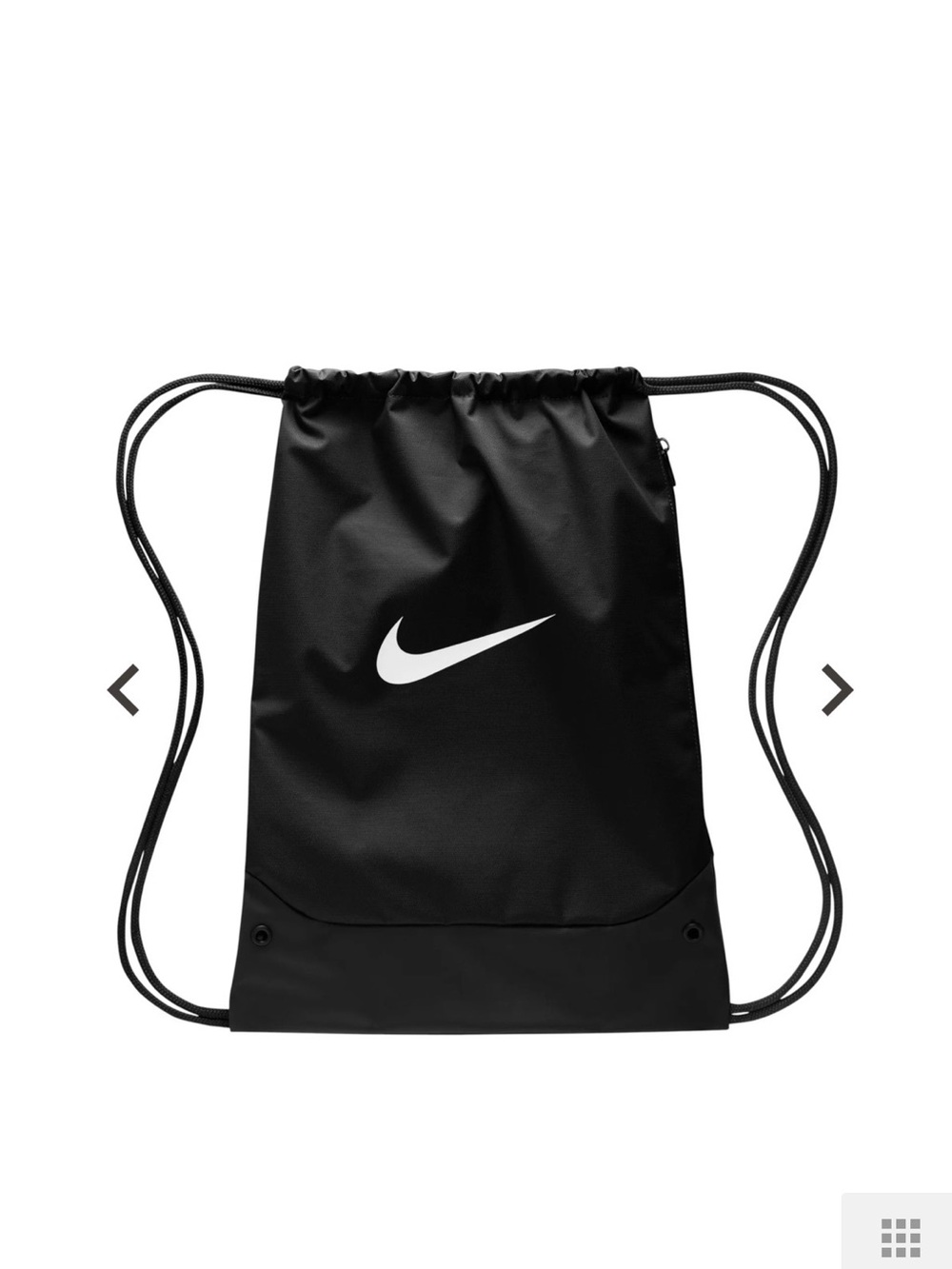 Nike Black Drawstring Backpack with White Swoosh